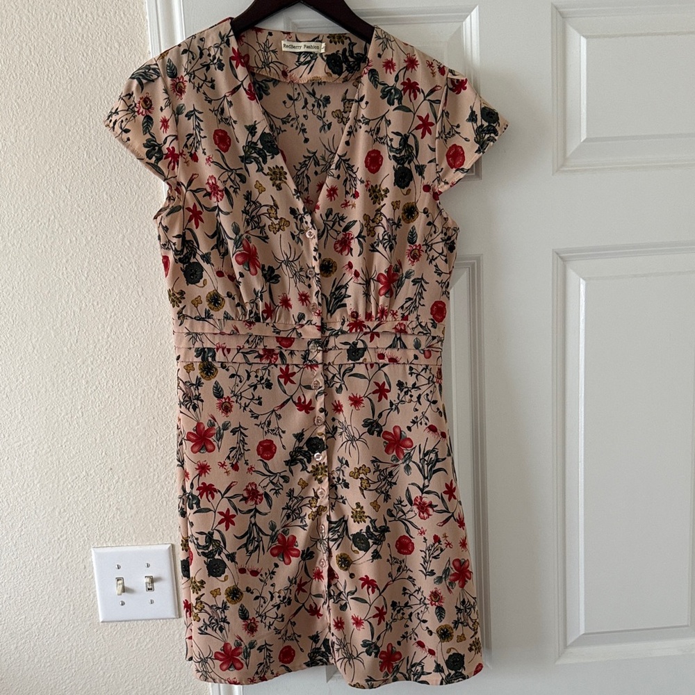 Floral V-Neck Mini Dress